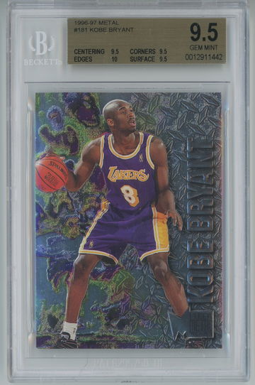 1996 Metal 181 KOBE BRYANT Rookie Card BGS 9.5 True Gem+ RC