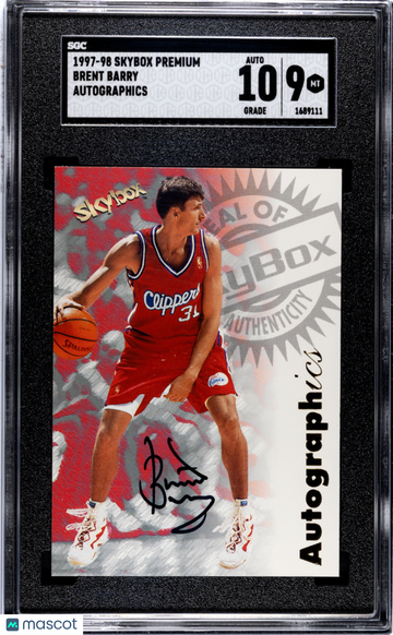1997 Skybox Premium Brent Barry Autographics SGC 9 Auto 10