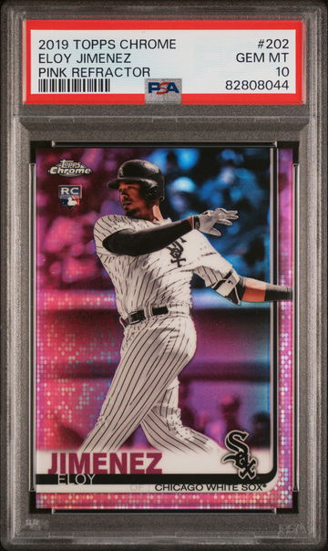 2019 Topps Chrome Pink Refractor Eloy Jimenez #202 RC PSA 10