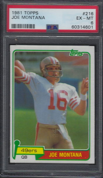 1981 Topps #216 JOE MONTANA RC Rookie PSA 6 High End Centered GREAT Eye Appeal🔥