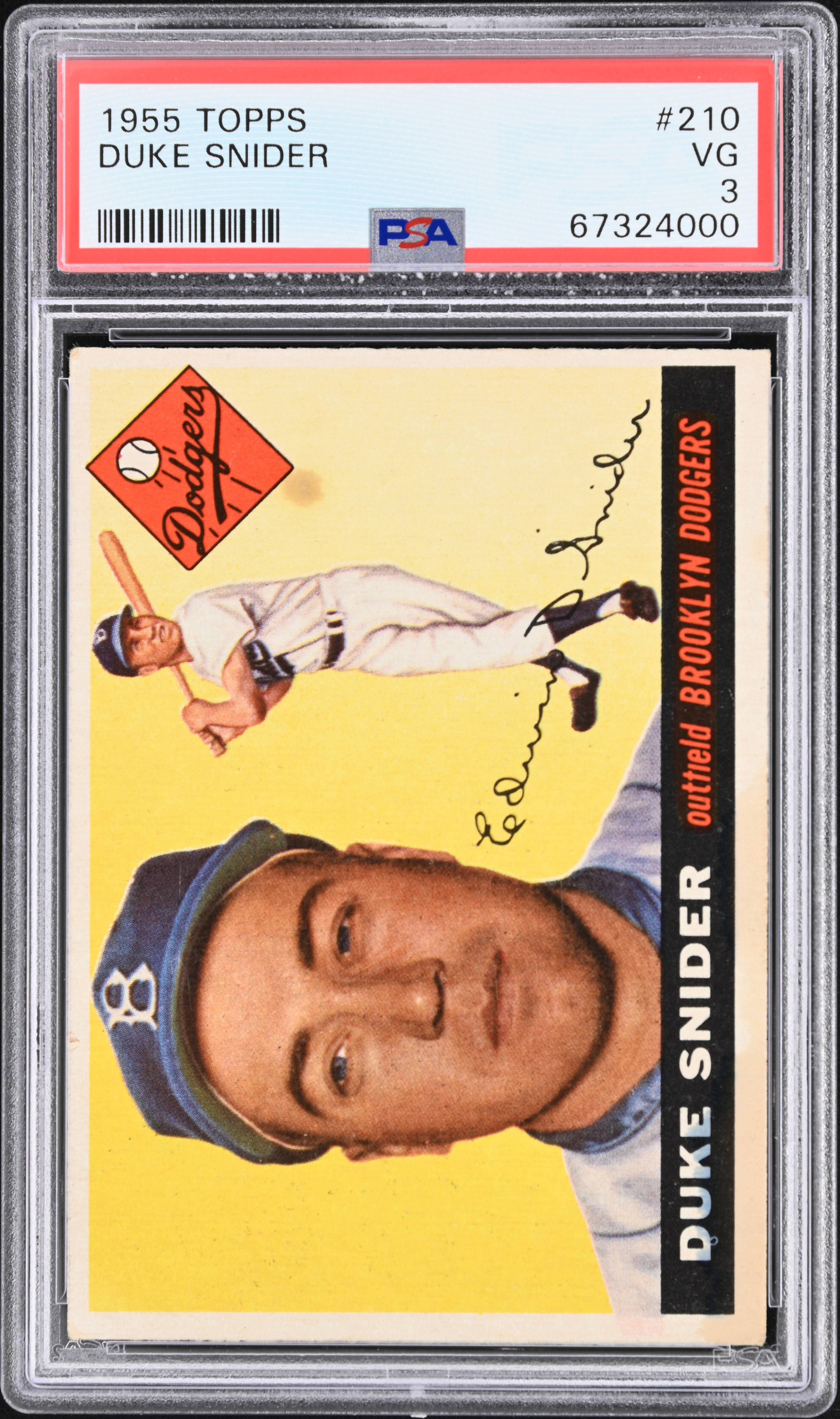 1955 Topps Baseball #210 Duke Snider PSA 3