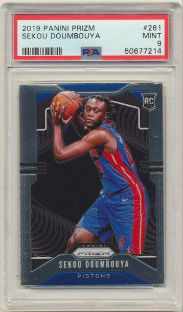 QTY! PSA 9 MINT! SEKOU DOUMBOUYA 2019 PANINI PRIZM BASE ROOKIE CARD PISTONS #261