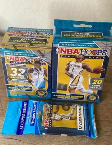 2019-20 NBA Hoops Premium 1x Blaster, 1x Hanger, 1x Cello