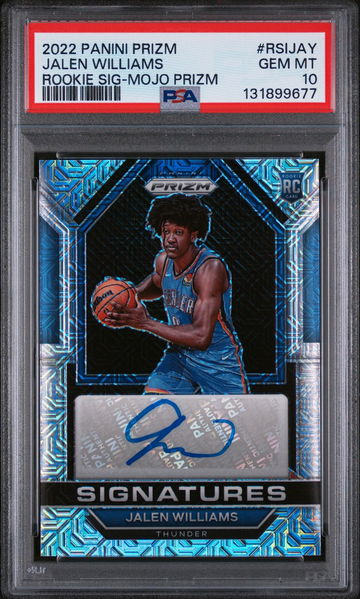 2022 Panini Prizm Rookie Signatures Mojo Prizm Jalen Williams #9 /25 PSA 10