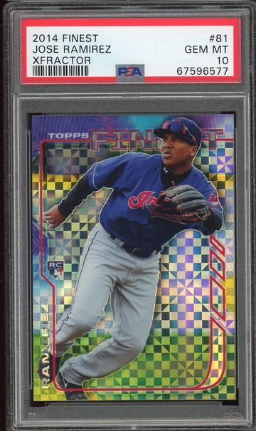 PSA 10 2014 Finest 81 Jose Ramirez Xfractor RC
