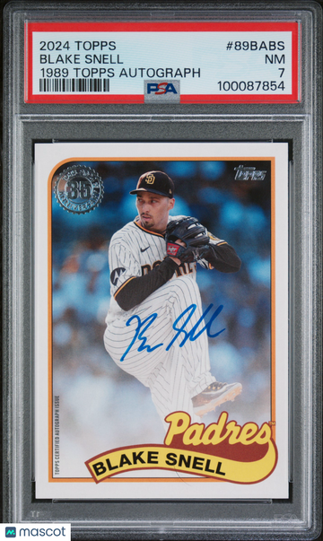 2024 Topps 1989 Topps Baseball Autographs Blake Snell #89BABS Series 2 PSA 7