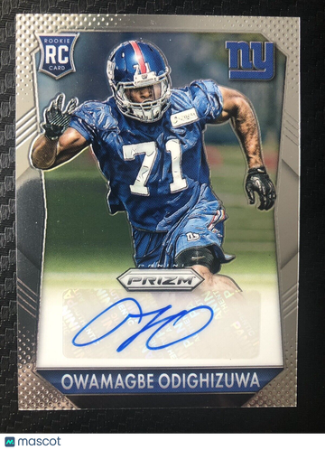 Owamagbe Odighizuwa 2015 Panini Prizm Rookie Card Autograph New York Giants UCLA