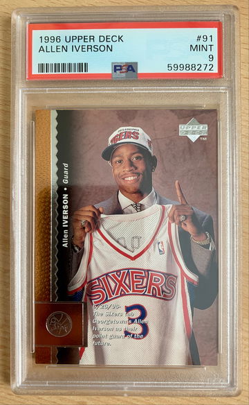 Allen Iverson 1996 Upper Deck Rookie #91 PSA 9 Mint