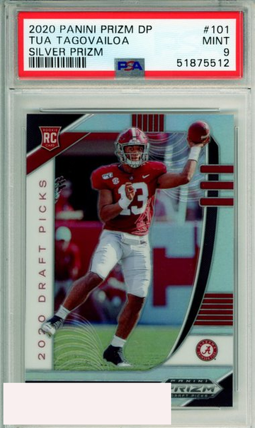 2020 PANINI PRIZM DRAFT PICKS TUA TAGOVAILOA #101 SILVER PRIZM ROOKIE PSA 9 MINT