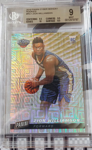Bgs 9 2019 panini cyber monday rookies 7/10 zion williamson 
