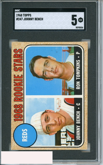 1968 TOPPS JOHNNY BENCH #247 SGC 5 RC