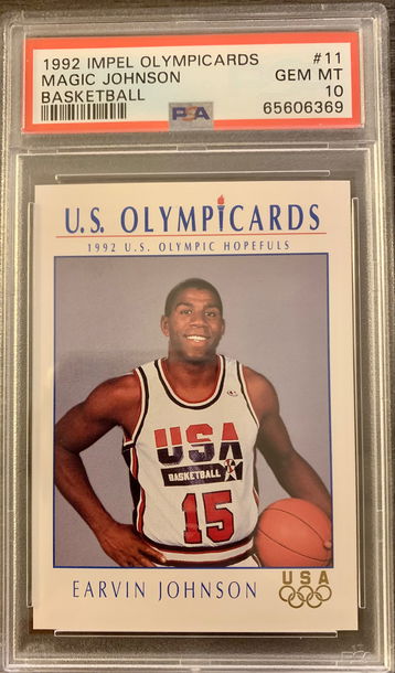 1992 Impel Olympicards Basketball #11 Earvin Magic Johnson  Graded PSA 10 Gem MT
