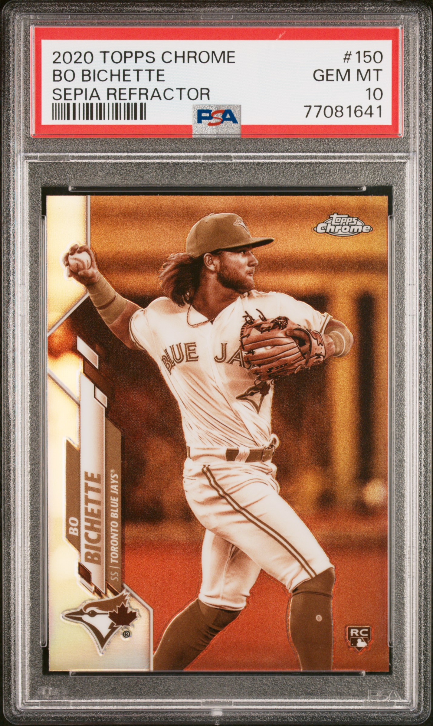 Bo Bichette 2020 Topps Chrome Sepia Refractor ROOKIE #150 PSA 10