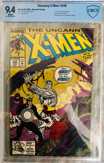 UNCANNY X-MEN #248 CBCS 9.4 1’ST JIM LEE COVER GOLD METALLIC COVER