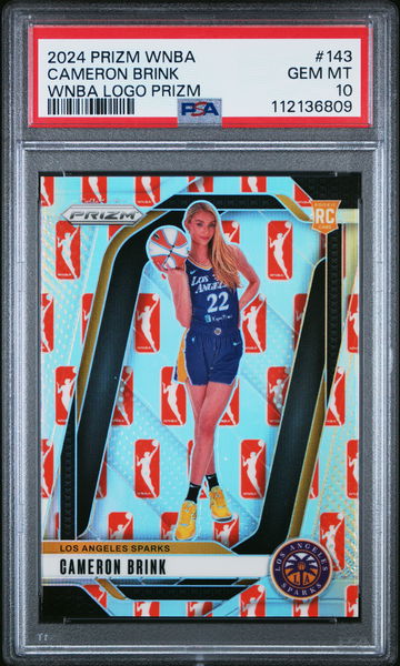 2024 PANINI PRIZM WNBA CAMERON BRINK WNBA LOGO PRIZM #143 RC ROOKIE PSA 10