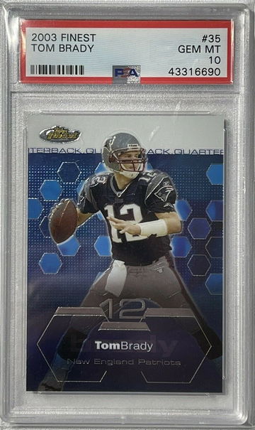 2003 TOPPS FINEST Chrome Base TOM BRADY PSA GEM MINT 10 PATRIOTS