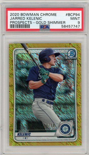 2020 Bowman Chrome Jarred Kelenic Gold Shimmer #'d 20/50 BCP94 PSA 9 MINT
