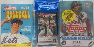 2021 Bowman value Pack 2021Topps Tin & Heritage Blaster