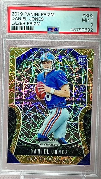 2019 Panini Prizm Daniel Jones Lazer Prizm Rookie RC Mint PSA 9