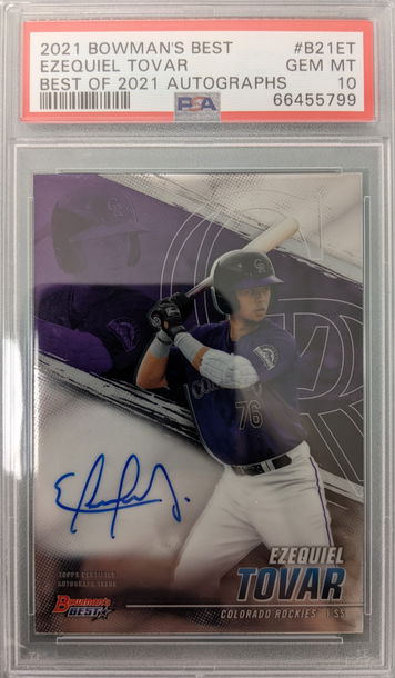 2021 Bowman's Best Auto Ezequiel Tovar PSA 10 #B21ET Best of 2021 Autographs autograph 