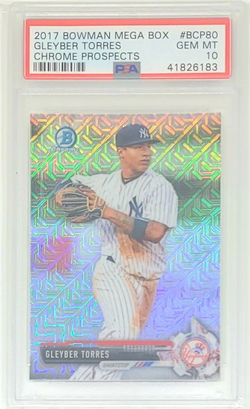 2017 BOWMAN MEGA BOX GLEYBER TORRES SP RC #BCP80 PSA 10 GEM MINT YANKEES