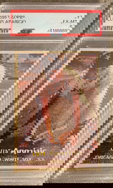 1957 Topps #7 Luis Aparicio Chicago White Sox HOF PSA 6 EX-MT