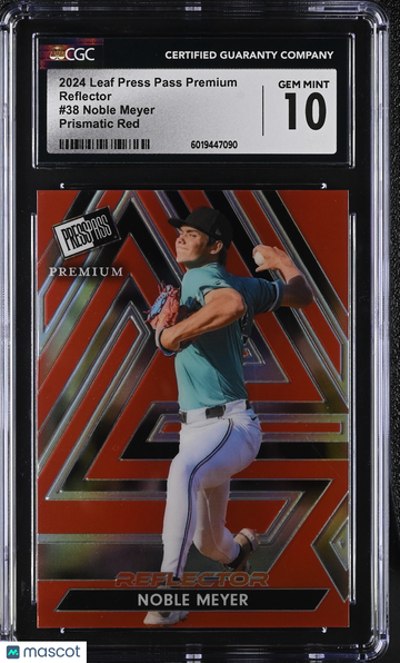 2024 Leaf Press Pass Premium Noble Meyer #38 Prismatic Red Reflector CGC 10
