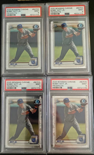 BOBBY WITT JR 6x LOT 2020 BOWMAN CHROME PSA 9 MINT