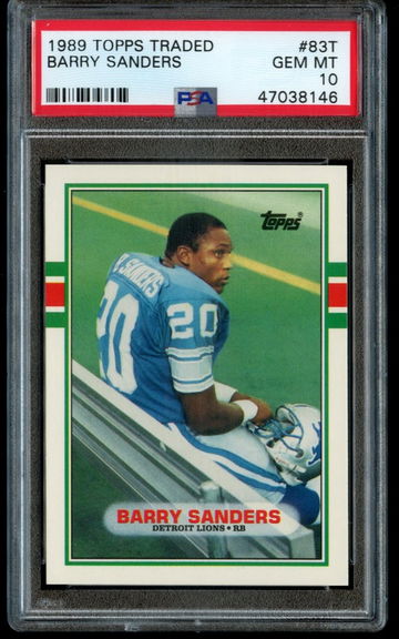 1989 Topps Traded Barry Sanders Rookie PSA 10 Gem Mint RC