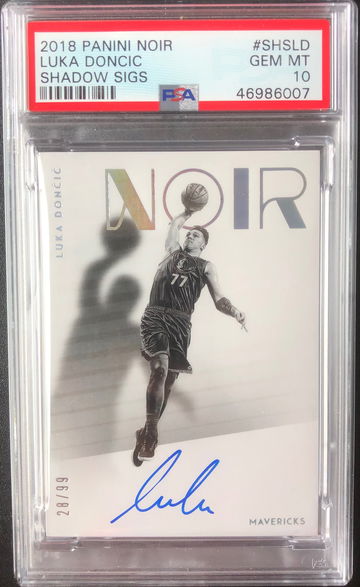 2018 Noir Luka Doncic Shadow Signatures /99 PSA 10 POP 2 