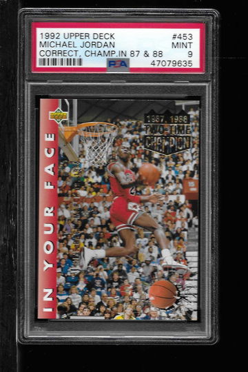 1992  UPPER DECK MICHAEL JORDAN #453 CORRECT