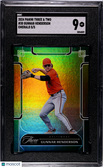 2024 Panini Three & Two Gunnar Henderson #38 Emerald SGC 9