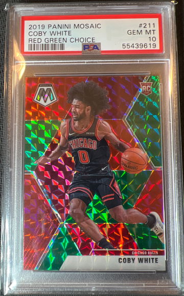 2019 Mosaic Choice Coby White Red green Prizm PSA 10 #211 Gem Mint RC rookie card
