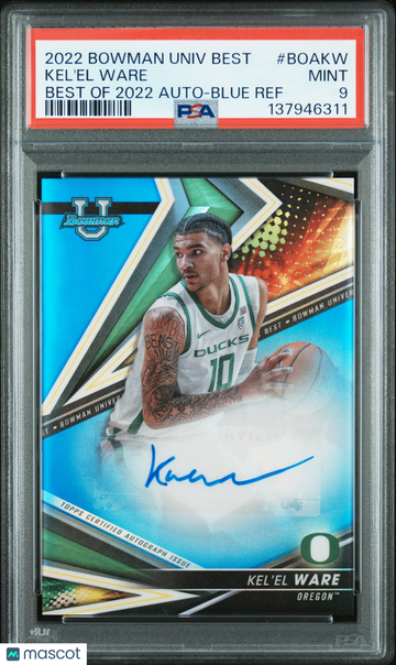2022 Bowman University Best Best Of 2022 Autograph Kel'el Ware #BOAKW Blue Ref PSA 9