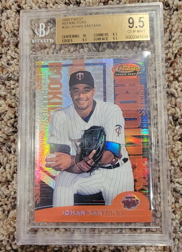 2000 Topps Finest Refractors Johan Santana Rookie BGS 9.5