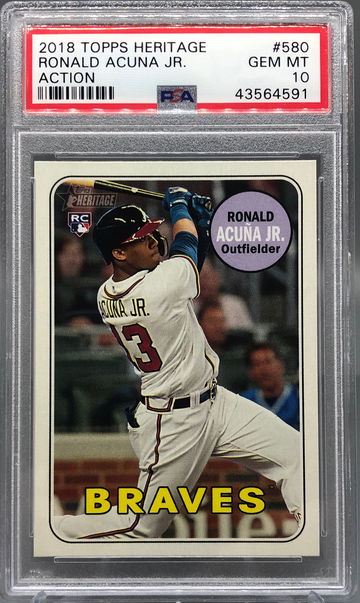 2018 Topps Heritage Ronald Acuna Jr Action  580