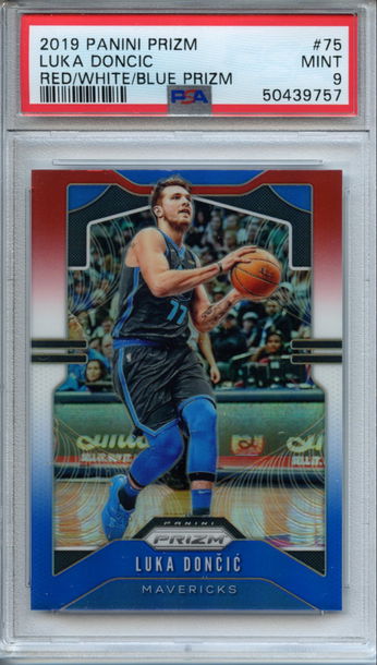 2019 Prizm Luka Doncic Red White Blue PSA 9