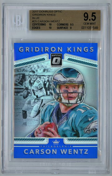 2017 Donruss Optic Gridiron Kings Blue /149 Carson Wentz BGS 9.5