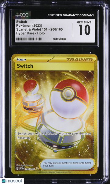 2023 Pokemon Scarlet & Violet 151 Switch Holo Hyper Rare Hyper Rare CGC 10 #206/165
