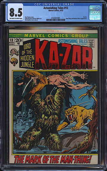 Astonishing Tales #13 CGC 8.5 Marvel 1972 1st Man-Thing Cover