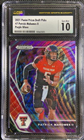 2021 Panini Prizm Draft Picks Patrick Mahomes PURPLE WAVE CSG 10 Gem Mint Chiefs