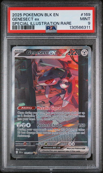 2025 Pokemon Scarlet and Violet Black Bolt Special Illustration Rare Genesect Ex #169 PSA 9