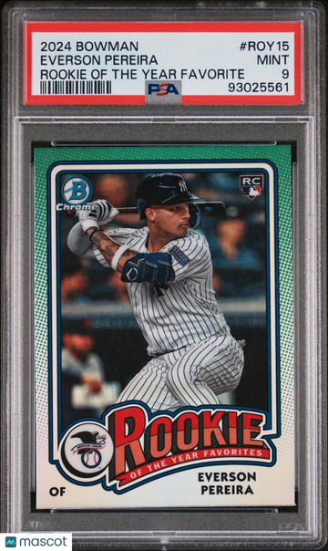2024 Bowman Rookie Of The Year Favorites Everson Pereira #ROY15 PSA 9