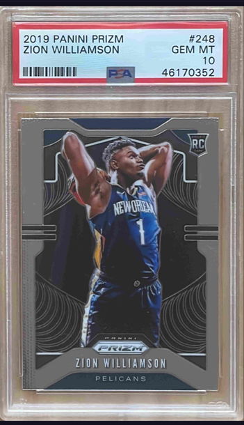 2019-20 Panini Prizm  Zion Williamson  Pelicans RC Rookie PSA 10  #248 GEM MINT