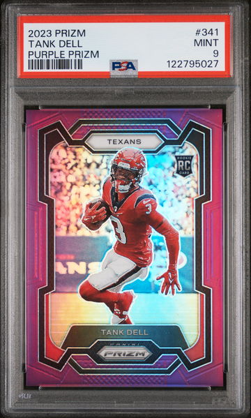 2023 Panini Prizm Purple Prizm Tank Dell #341 RC PSA 9