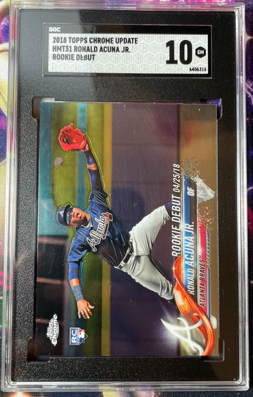 2018 Topps Chrome Update HMT31 Ronald Acuna Jr. Rookie Debut SGC 10