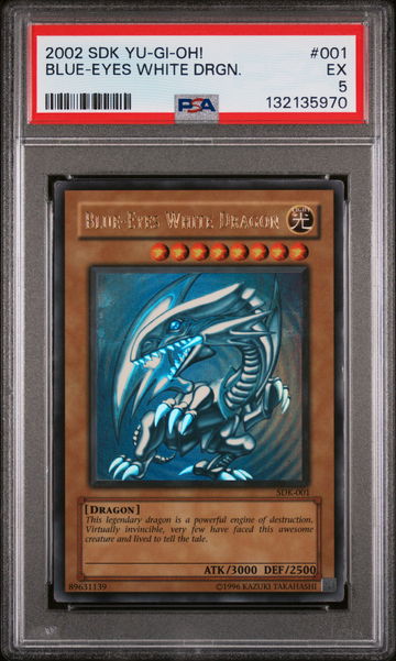 2002 Yu-Gi-Oh Starter Deck Kaiba Ultra Rare Blue-Eyes White Dragon #SDK1 PSA 5