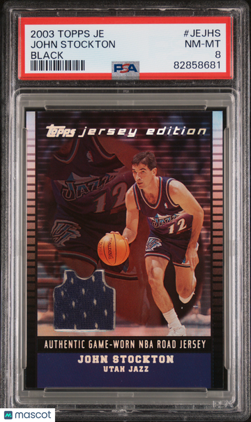 2003 Topps Jersey Edition John Stockton #JEJHS Black PSA 8
