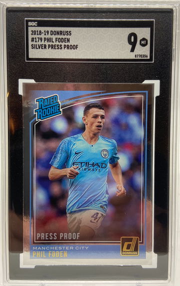 2018-19 Donruss Phil Foden RC Rookie Press proof Silver SGC 9 MINT
