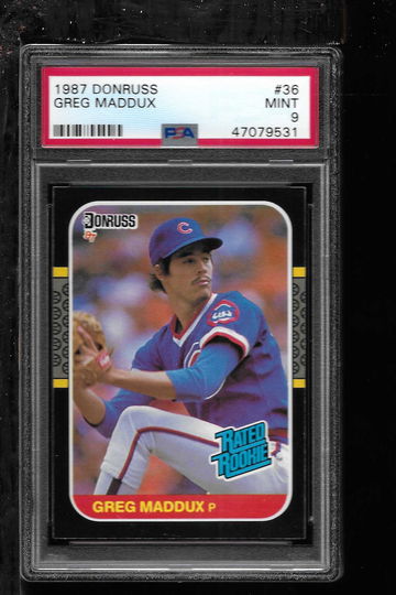 1987 DONRUSS GREG MADDUX PSA 9